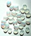 30 12mm Matte Crystal AB Flat Oval Beads